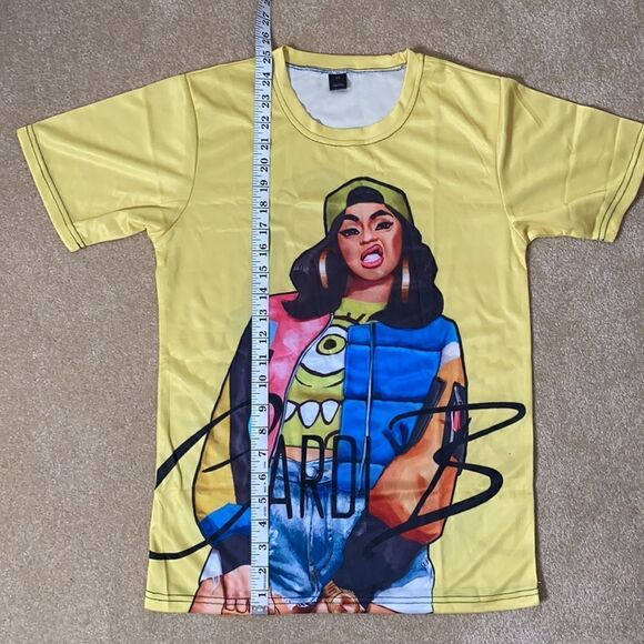 Unisex Cardi B T-Shirt XS Yellow NWT - Picture 4 of 6